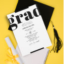 Recherche de black and white graduation invitations Élégant