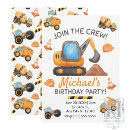 Recherche de grue anniversaire invitations Bulldozer