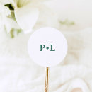 Recherche de initiales mariage autocollants Simple