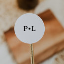 Recherche de initiales monogramme autocollants Élégant