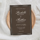 Recherche de marron foncé mariage invitations Élégant
