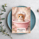 Recherche de baignoire vœux cartes Chat