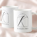 Recherche de monogramme k tasses Noir et blanc
