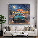 Recherche de voitures des années 50 posters Restaurant