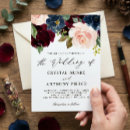 Recherche de luxueux mariage invitations Bleu marine