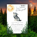 Recherche de lune loup invitations Aquarelle