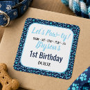Recherche de empreinte de patte bleu autocollants Anniversaire de chien