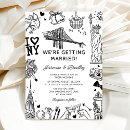 Recherche de new york mariage invitations Noir et blanc