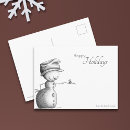Recherche de oiseau noir et blanc cartes postales Minimaliste