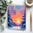 Recherche de ciel orange cartes postales Aquarelle