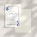Recherche de et rayure bleue invitations Dessiné à la main