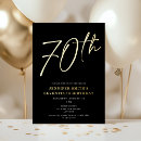 Recherche de soixante dixième anniversaire invitations Noir