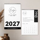 Recherche de noir et blanc calendriers Minimaliste