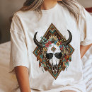 Recherche de crâne taureau tshirts Fleurs