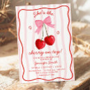 Recherche de rouge de cerise invitations Dessiné à la main