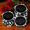 Recherche de chic jetons poker Noir et blanc