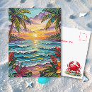 Recherche de hippocampe bleu cartes postales Plage