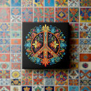 Recherche de signe paix carreaux Psychédélique