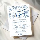 Recherche de plage de coquillages invitations Bleu