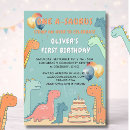 Recherche de dinosaure 1ans anniversaire invitations Bébé garçon