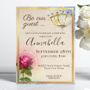 Recherche de beauté et la bête invitations Rose rouge