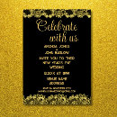 Recherche de nouvelle année mariage invitations Noir et or