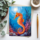 Recherche de hippocampes cartes postales Récif corallien