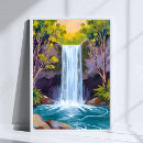 Recherche de cascade bleue posters Peinture