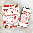 Recherche de coccinelle anniversaire invitations Jeune fille