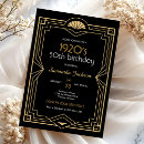 Recherche de les années 1920 anniversaire invitations Noir et or