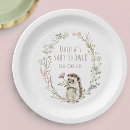 Recherche de hérisson mignon assiettes en papier Animaux de la forêt