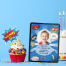 Recherche de comic invitations Bleu