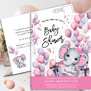 Recherche de rose de baby shower invitations Éléphant