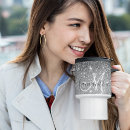 Recherche de argent gris tasses Monogramme