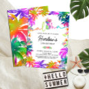 Recherche de couleurs néon invitations Tropical