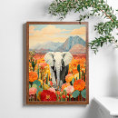 Recherche de éléphants colorés posters Tropical