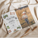 Recherche de anniversaire tracteur cartes invitations Vert et jaune