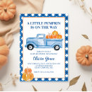 Recherche de camion bleu baby shower invitations Citrouille