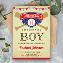 Recherche de baseball baby shower garçon invitations Rétro