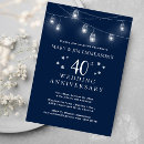 Recherche de quarantième de mariage anniversaire invitations Quarante