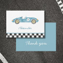 Recherche de voiture de course vintage vœux cartes Bleu