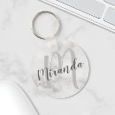 Recherche de marbre blanc porteclés Monogramme