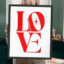 Recherche de lettres rouges posters Amour