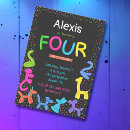 Recherche de couleurs néon invitations Pour enfants