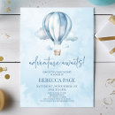 Recherche de blue baby shower invitations Montgolfière