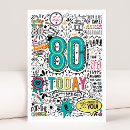 Recherche de 80 ans vœux cartes Typographie