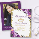 Recherche de purple gold quinceanera invitations Aquarelle florale