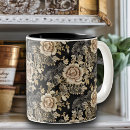 Recherche de dentelle vintage tasses Noir