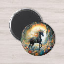 Recherche de licorne noire magnets Arc en ciel