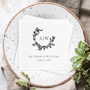 Recherche de monogram mariage serviettes Blanc noir